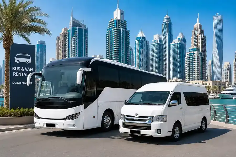 Rideway Passenger Transport bus and van rental in Dubai Marina