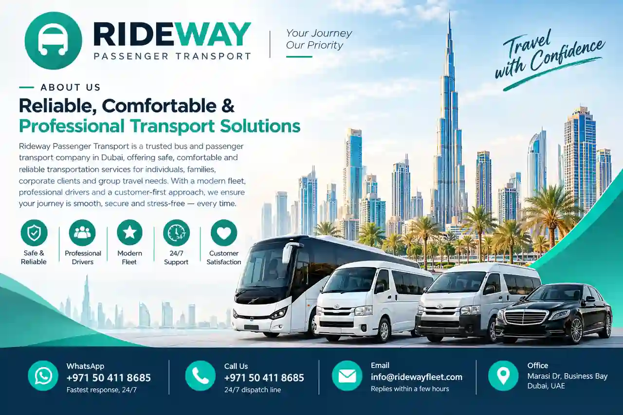 About Rideway Passenger Transport - bus and van rental company in Business Bay, Dubai